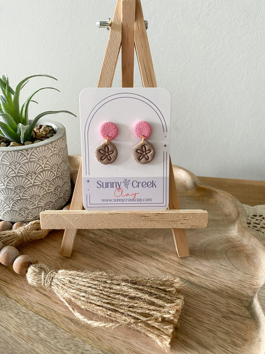 Sand dollar handmade polymer clay earrings