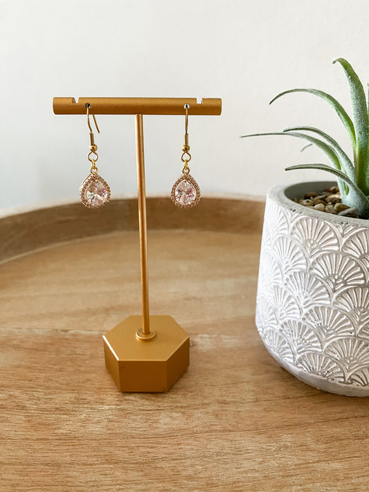 Cubic Zirconia Teardrop Dangle Earrings