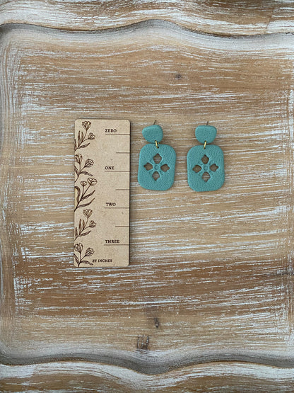 Rounded rectangle cut-out dangle earrings (multiple styles)