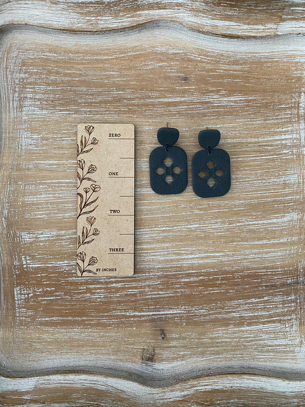 Rounded rectangle cut-out dangle earrings (multiple styles)