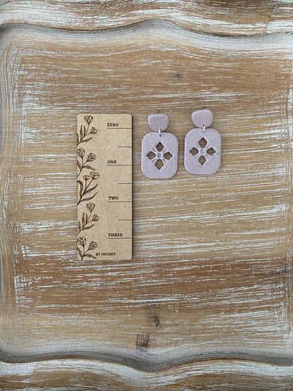 Rounded rectangle cut-out dangle earrings (multiple styles)