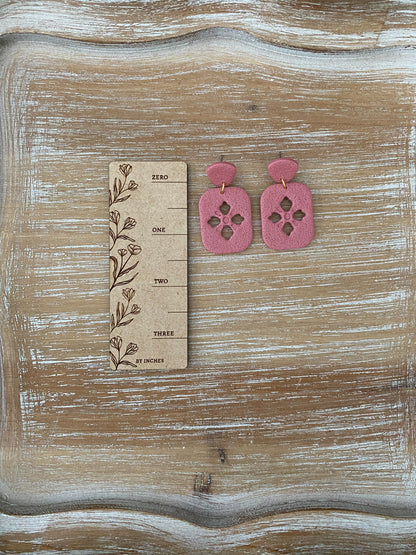 Rounded rectangle cut-out dangle earrings (multiple styles)