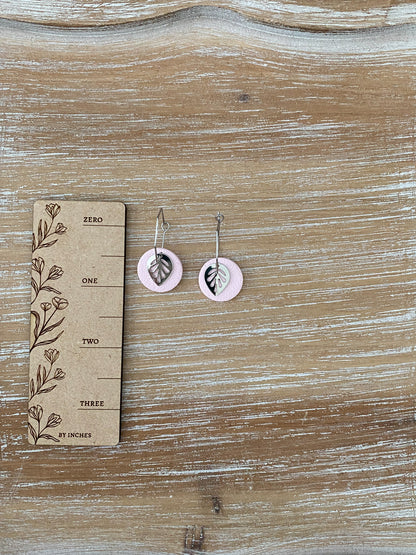 Silver Leaf Hoop Earrings