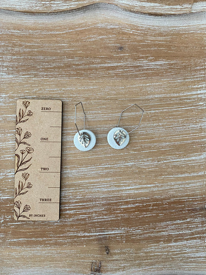 Silver Leaf Hoop Earrings
