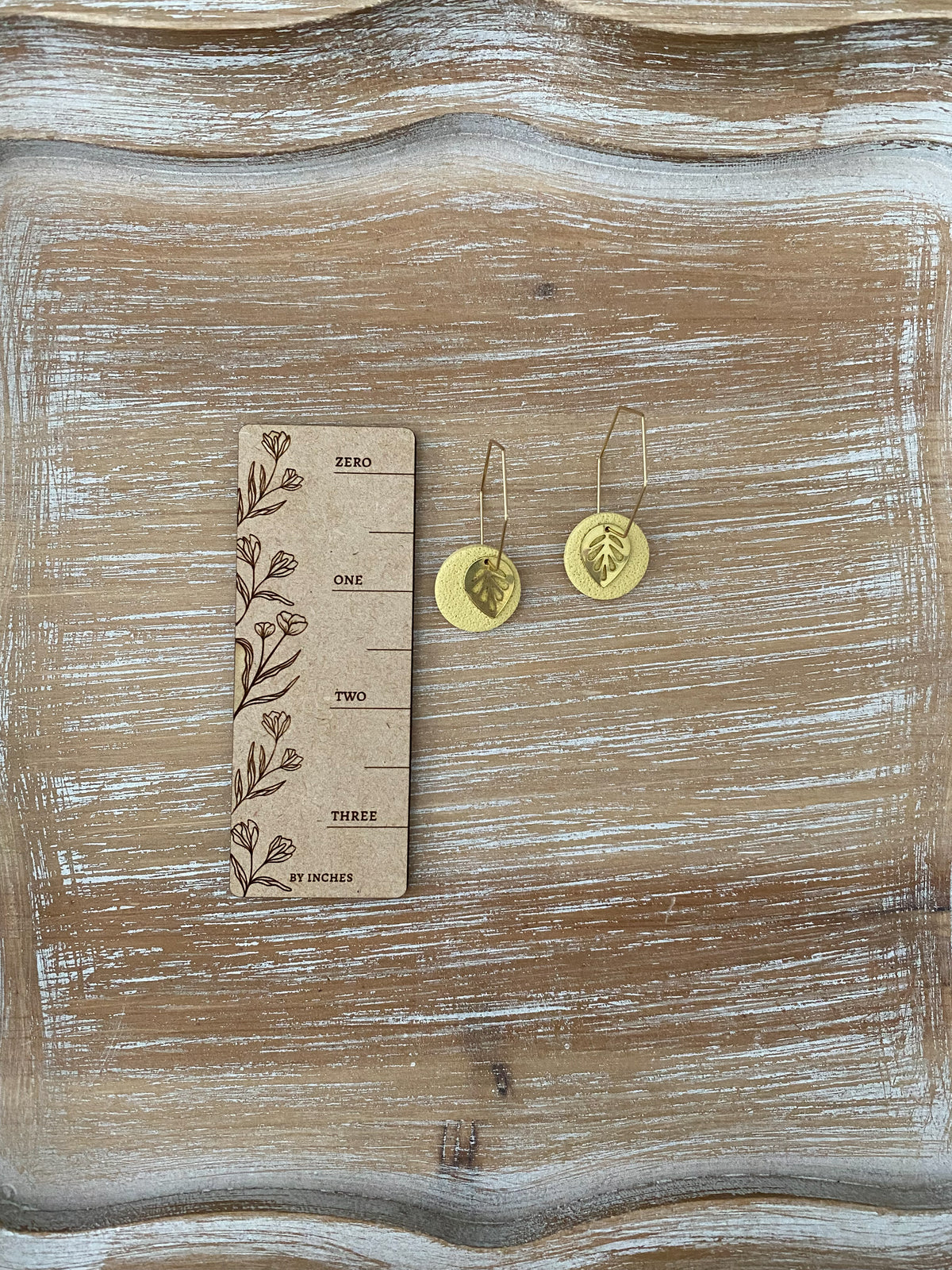 Gold Leaf Hoop Earrings