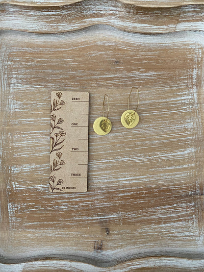 Gold Leaf Hoop Earrings