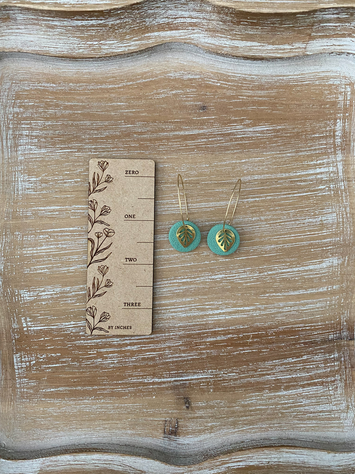 Gold Leaf Hoop Earrings