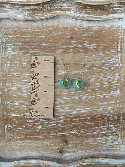 Gold Leaf Hoop Earrings