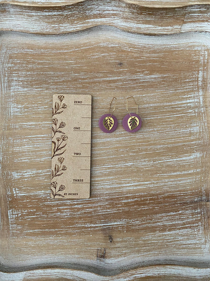 Gold Leaf Hoop Earrings