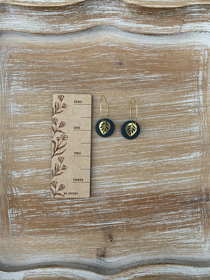 Gold Leaf Hoop Earrings