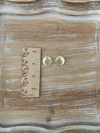 Gold Mandala Hoop Earrings