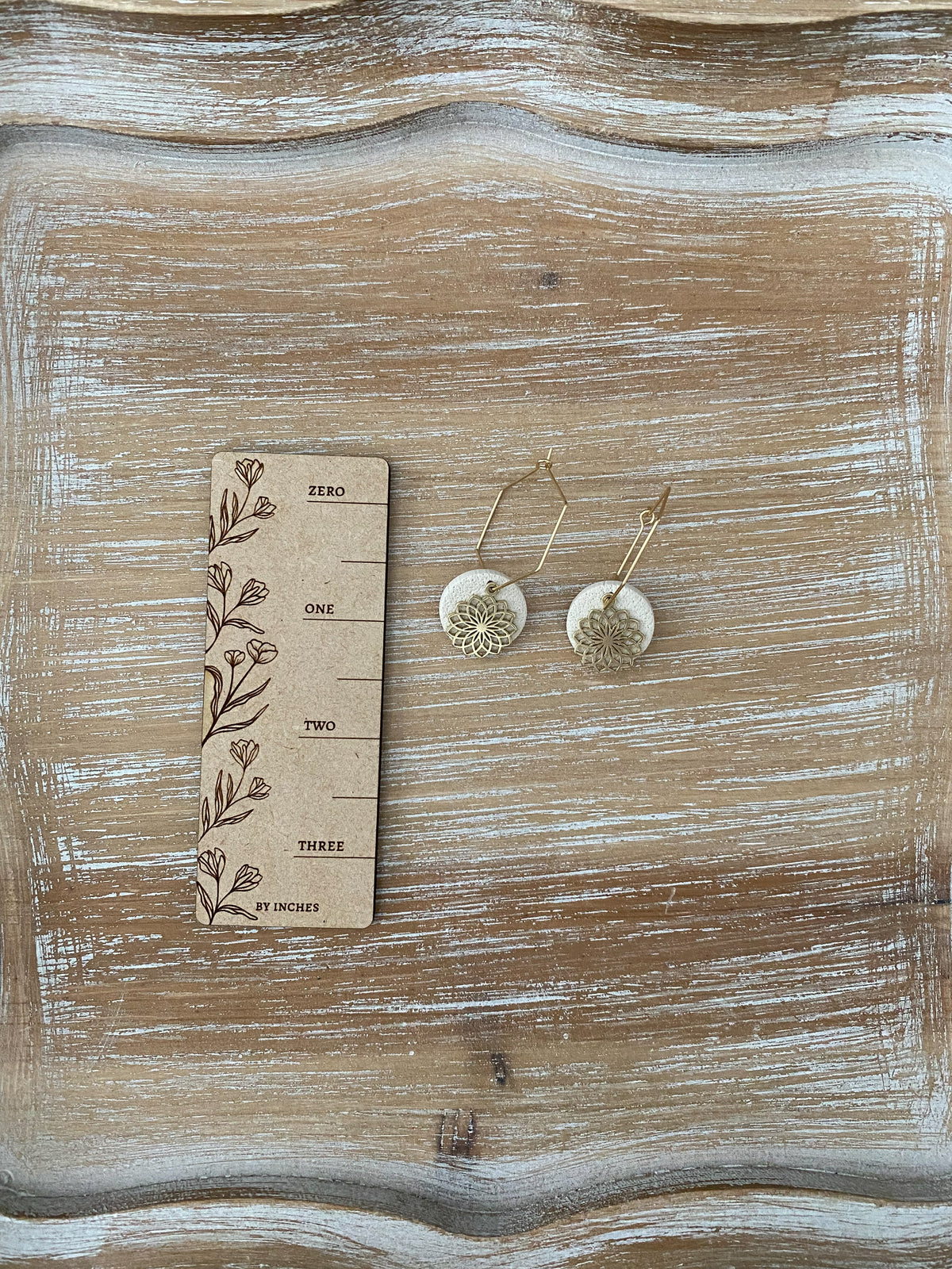 Gold Mandala Hoop Earrings