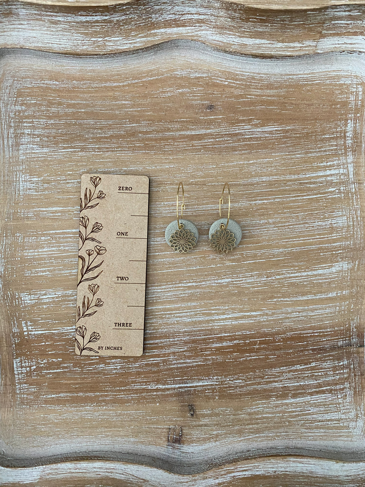 Gold Mandala Hoop Earrings