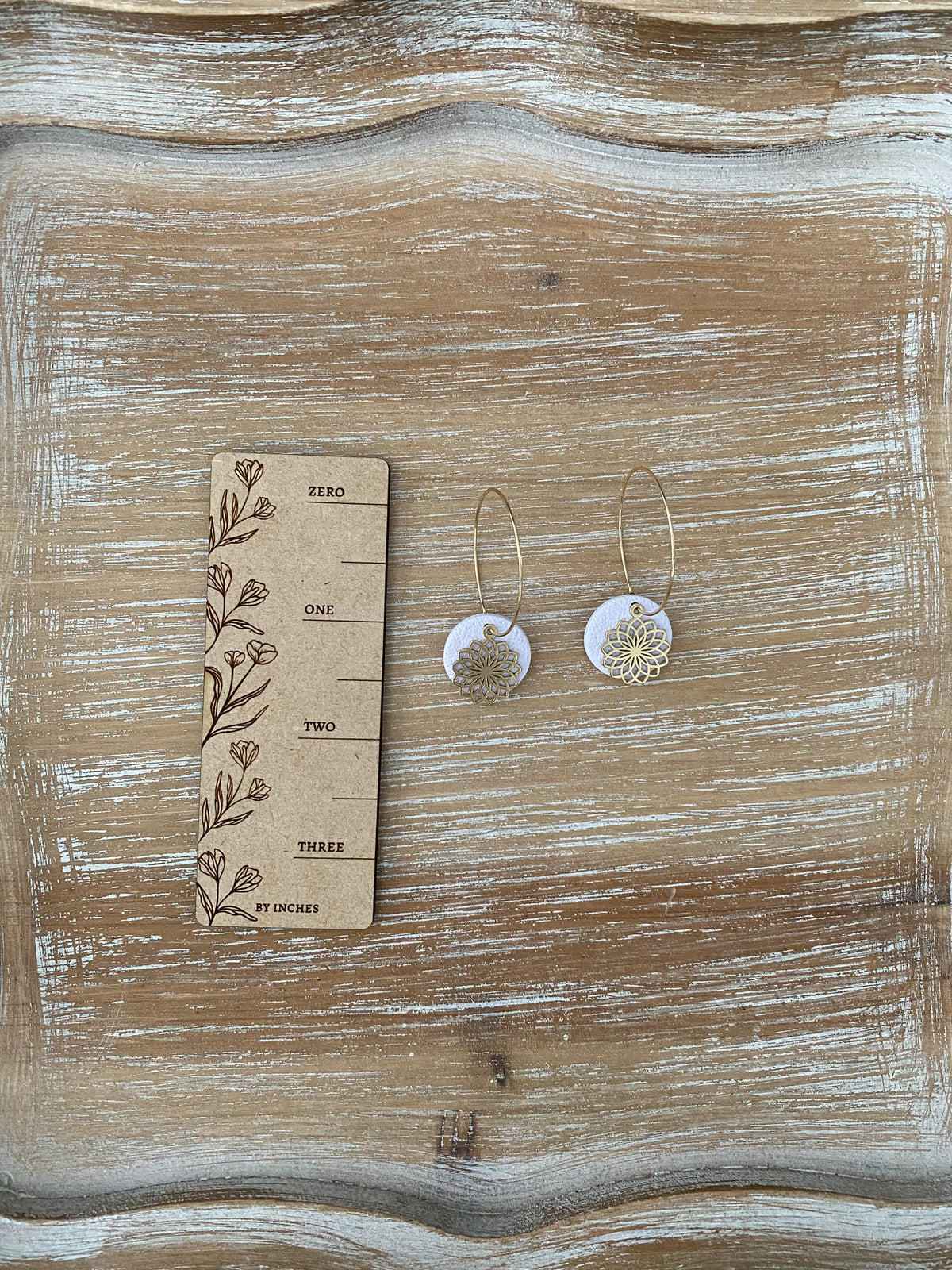Gold Mandala Hoop Earrings