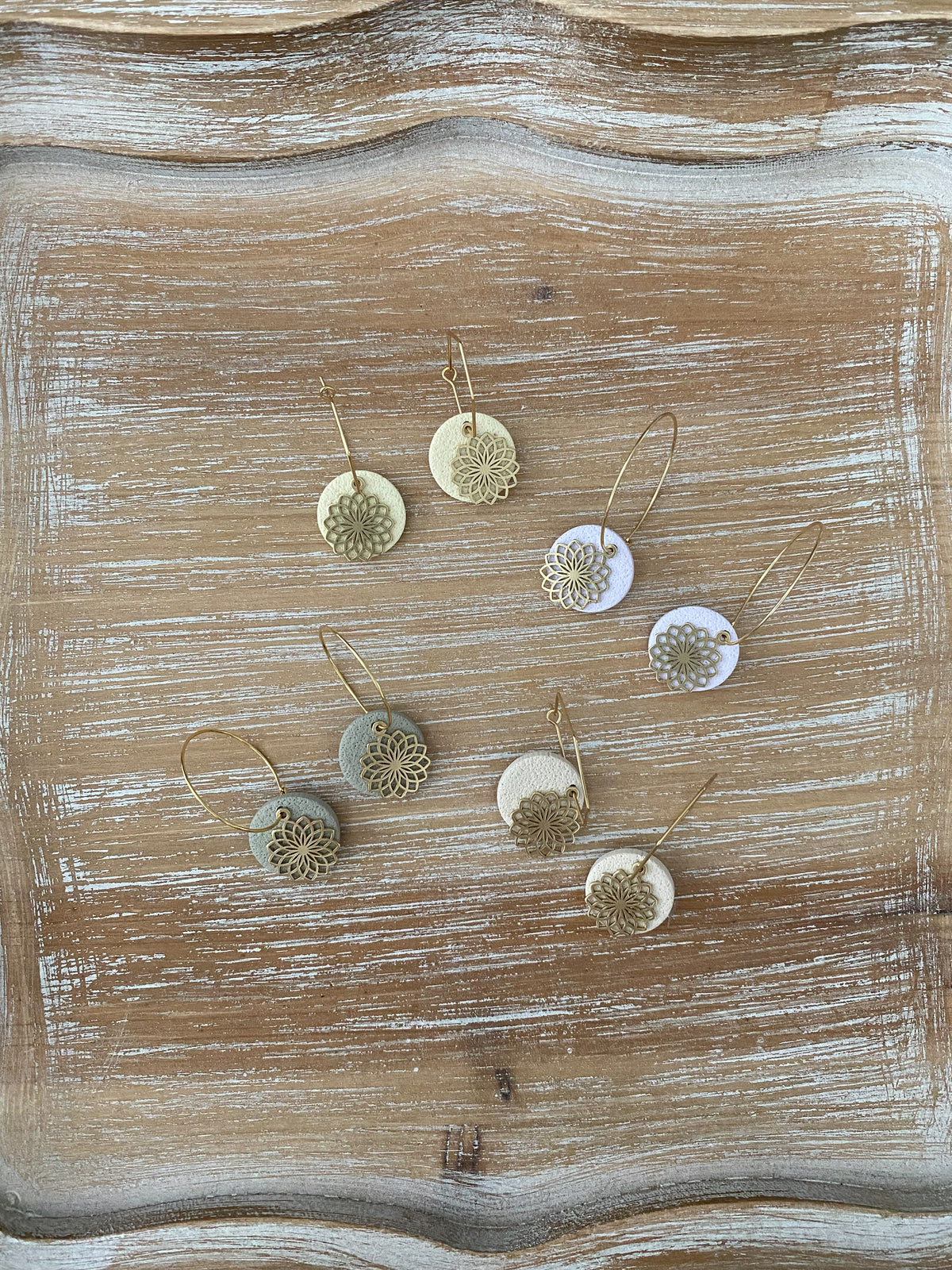 Gold Mandala Hoop Earrings