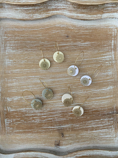Gold Mandala Hoop Earrings