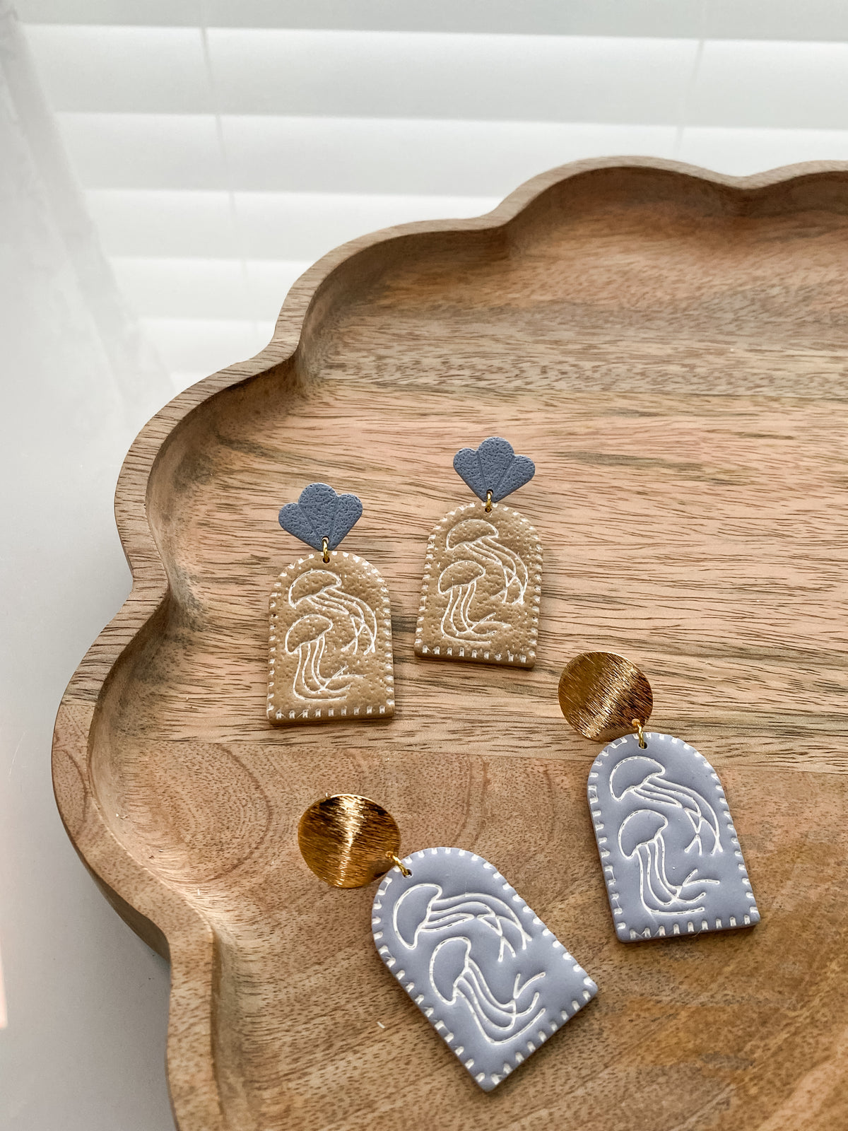 Jellyfish polymer clay earrings (two styles available)