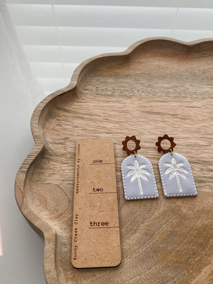 Palm tree polymer clay earrings (two styles available)