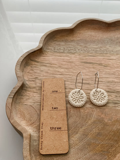 Sand dollar polymer clay earrings (multiple available)