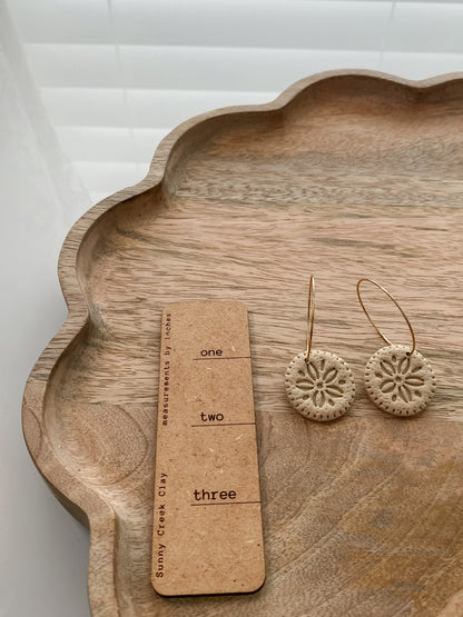 Sand dollar polymer clay earrings (multiple available)