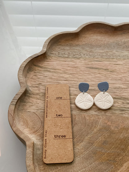 Coastal sand dollar polymer clay earrings