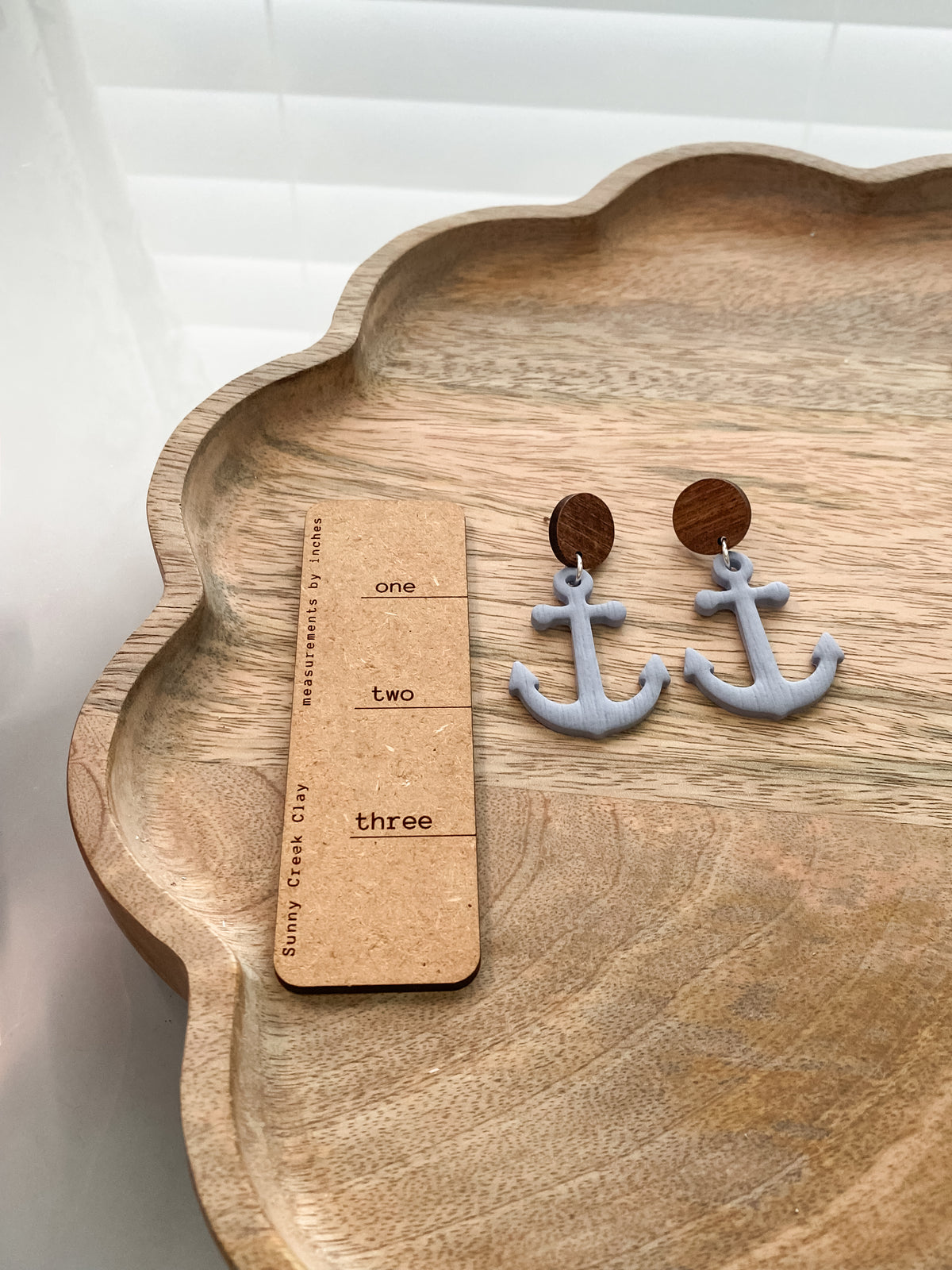Coastal anchor polymer clay earrings (two styles available)