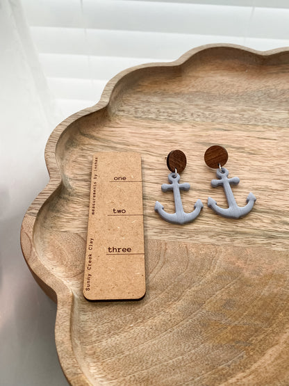Coastal anchor polymer clay earrings (two styles available)
