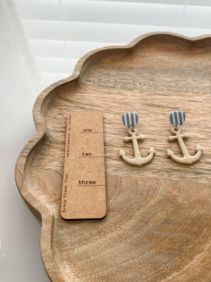 Coastal anchor polymer clay earrings (two styles available)