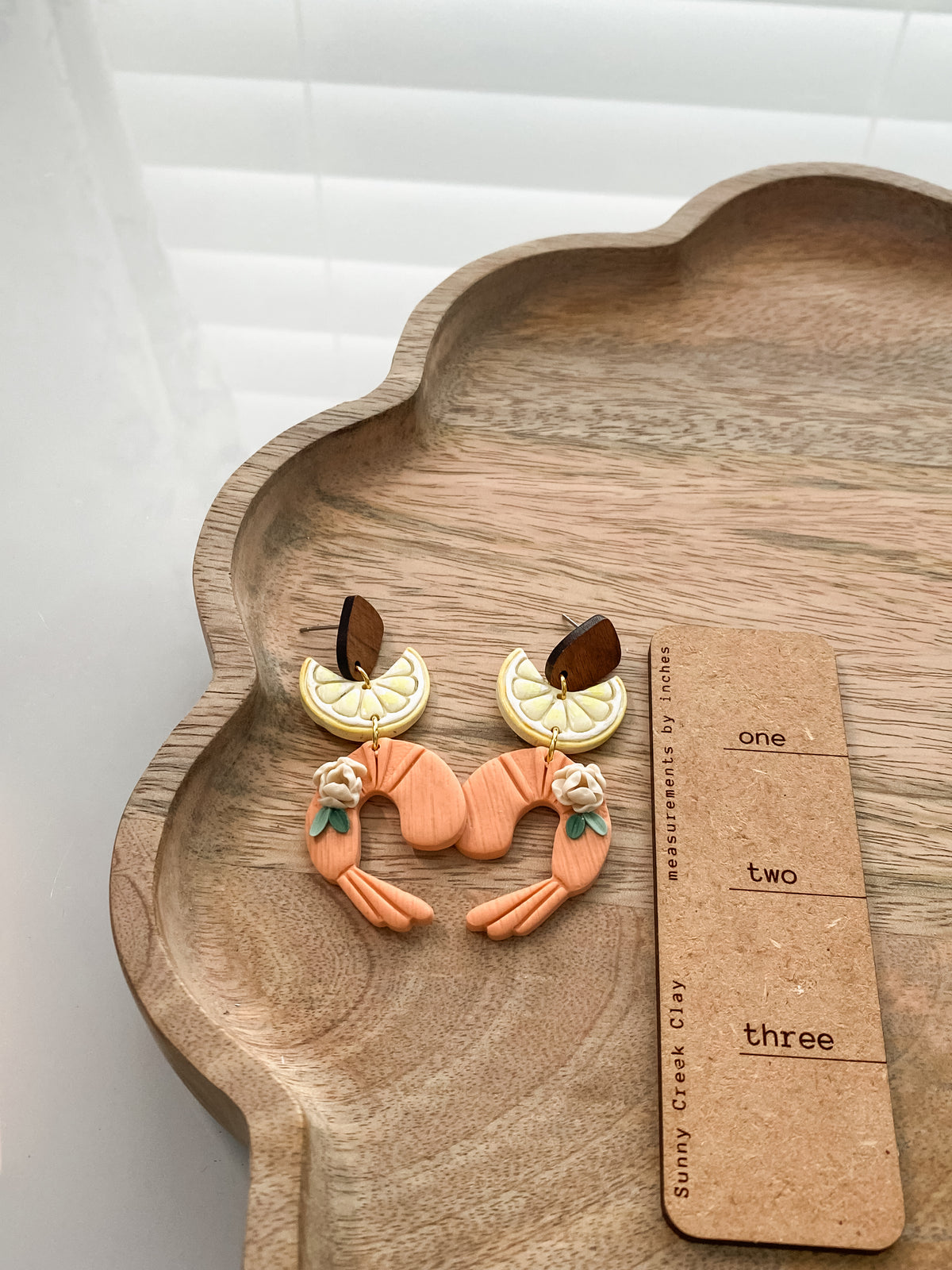 Shrimp polymer clay earrings (multiple styles available)