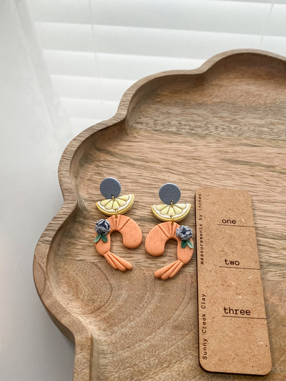 Shrimp polymer clay earrings (multiple styles available)