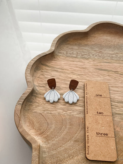 Seashell polymer clay earrings (multiple styles available)