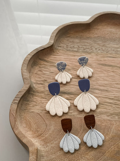 Seashell polymer clay earrings (multiple styles available)