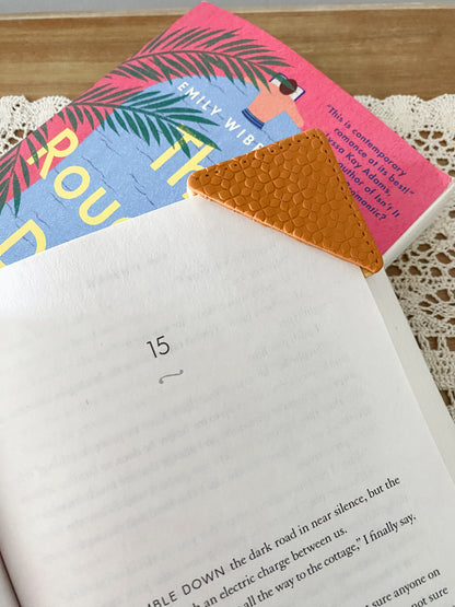 Orange & Yellow handmade polymer clay corner bookmark