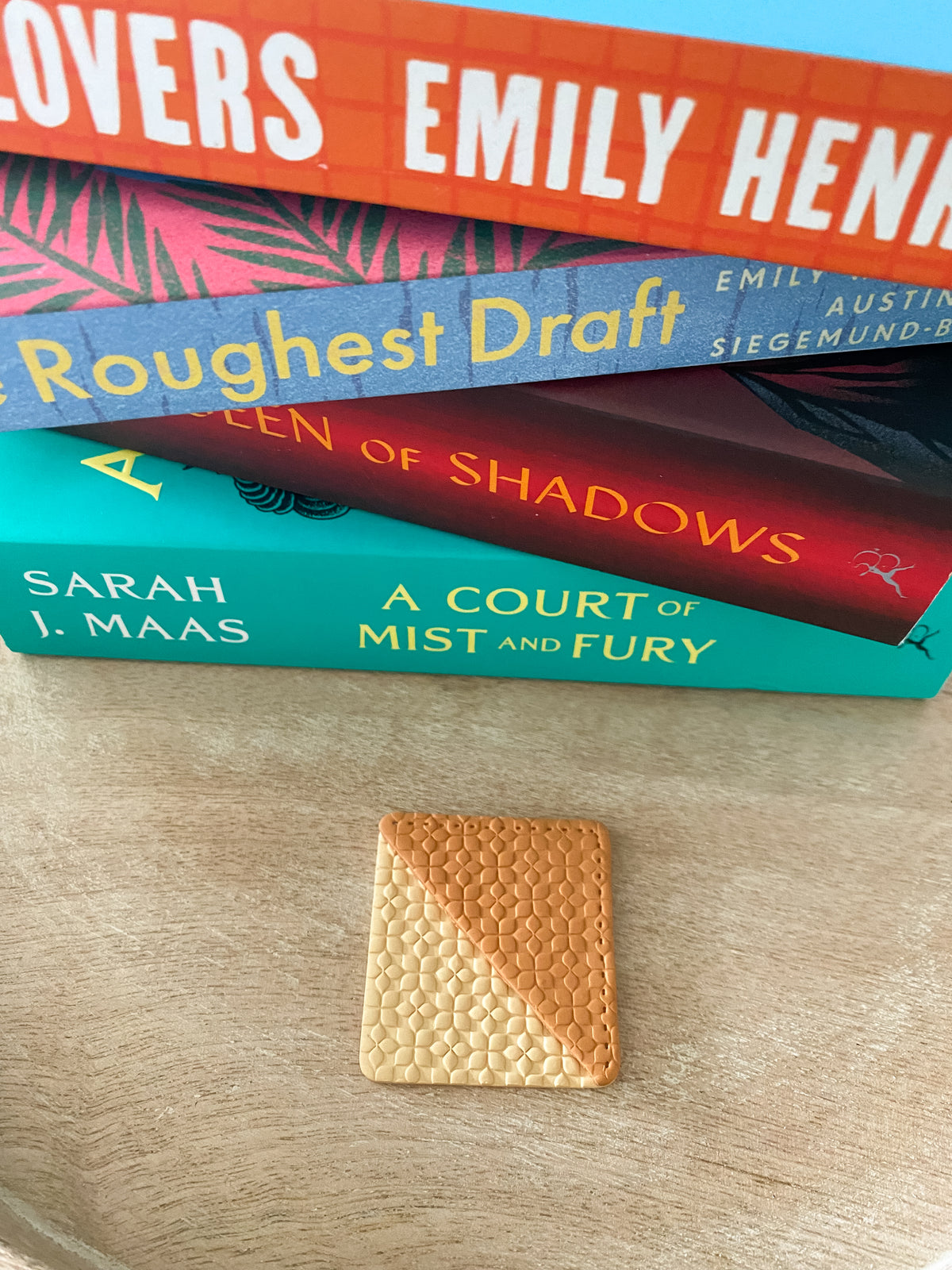 Orange & Yellow handmade polymer clay corner bookmark