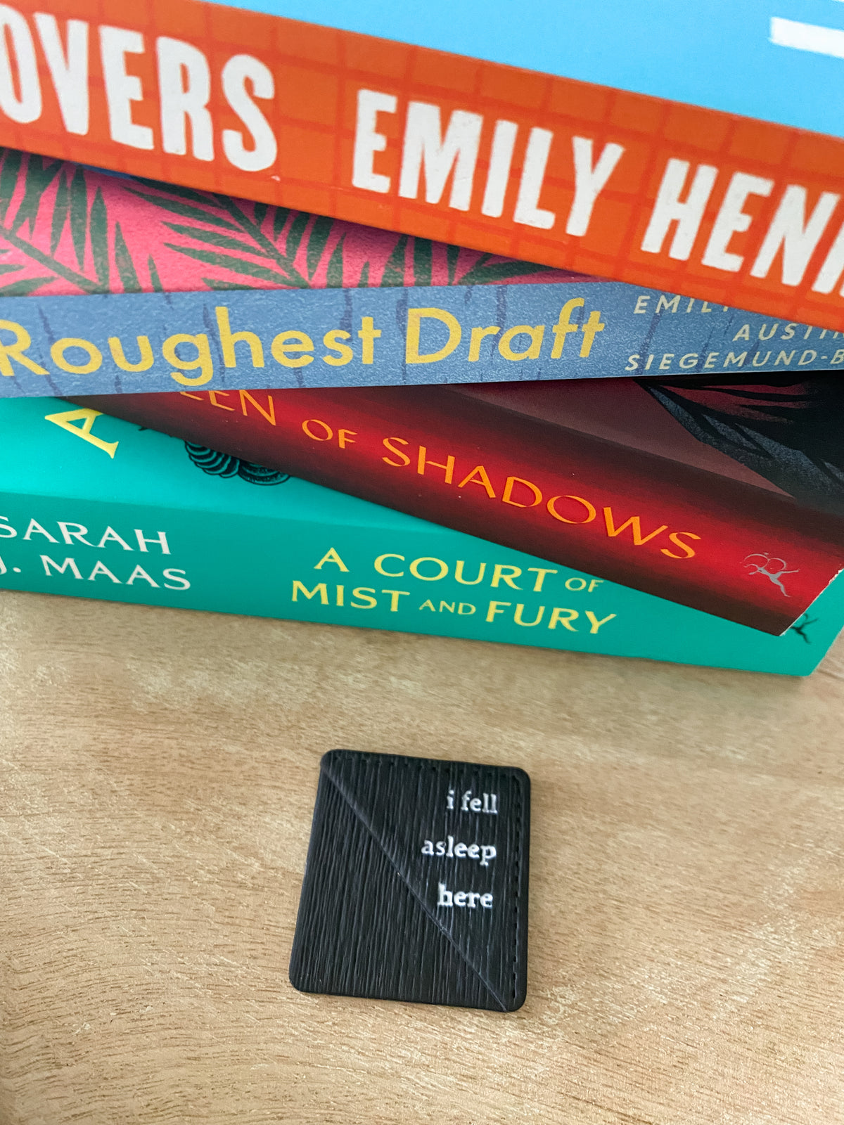 Black handmade polymer clay corner bookmark