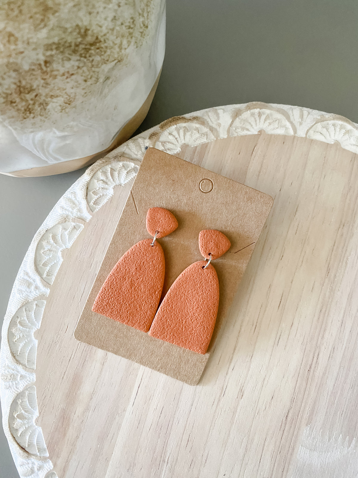 Orange Handmade Polymer Clay Earrings (Multiple Styles Available)