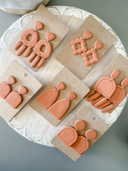 Orange Handmade Polymer Clay Earrings (Multiple Styles Available)