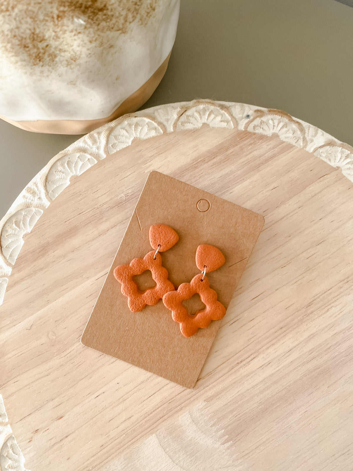 Orange Handmade Polymer Clay Earrings (Multiple Styles Available)