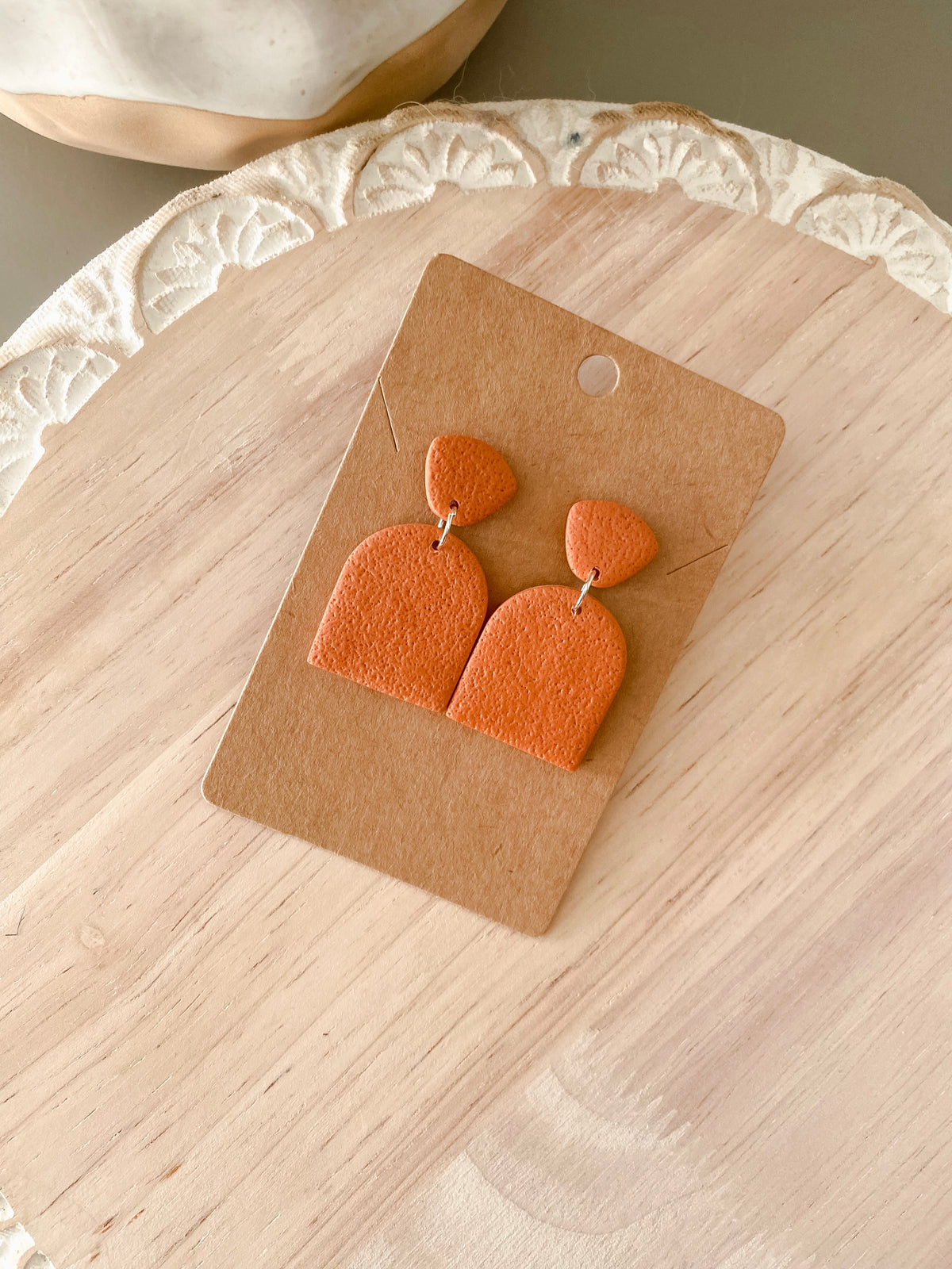 Orange Handmade Polymer Clay Earrings (Multiple Styles Available)