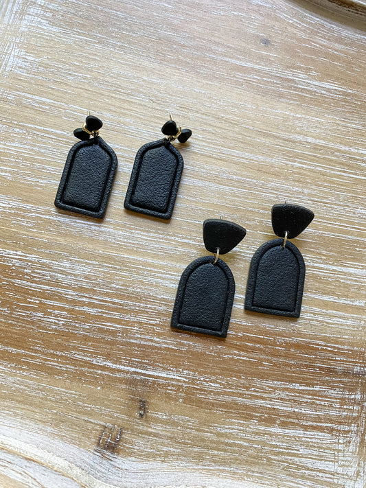 Medium black arch dangles (multiple styles)