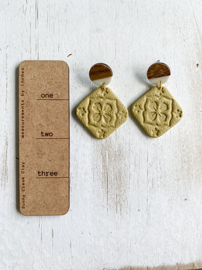 Yellow handmade polymer clay earring collection
