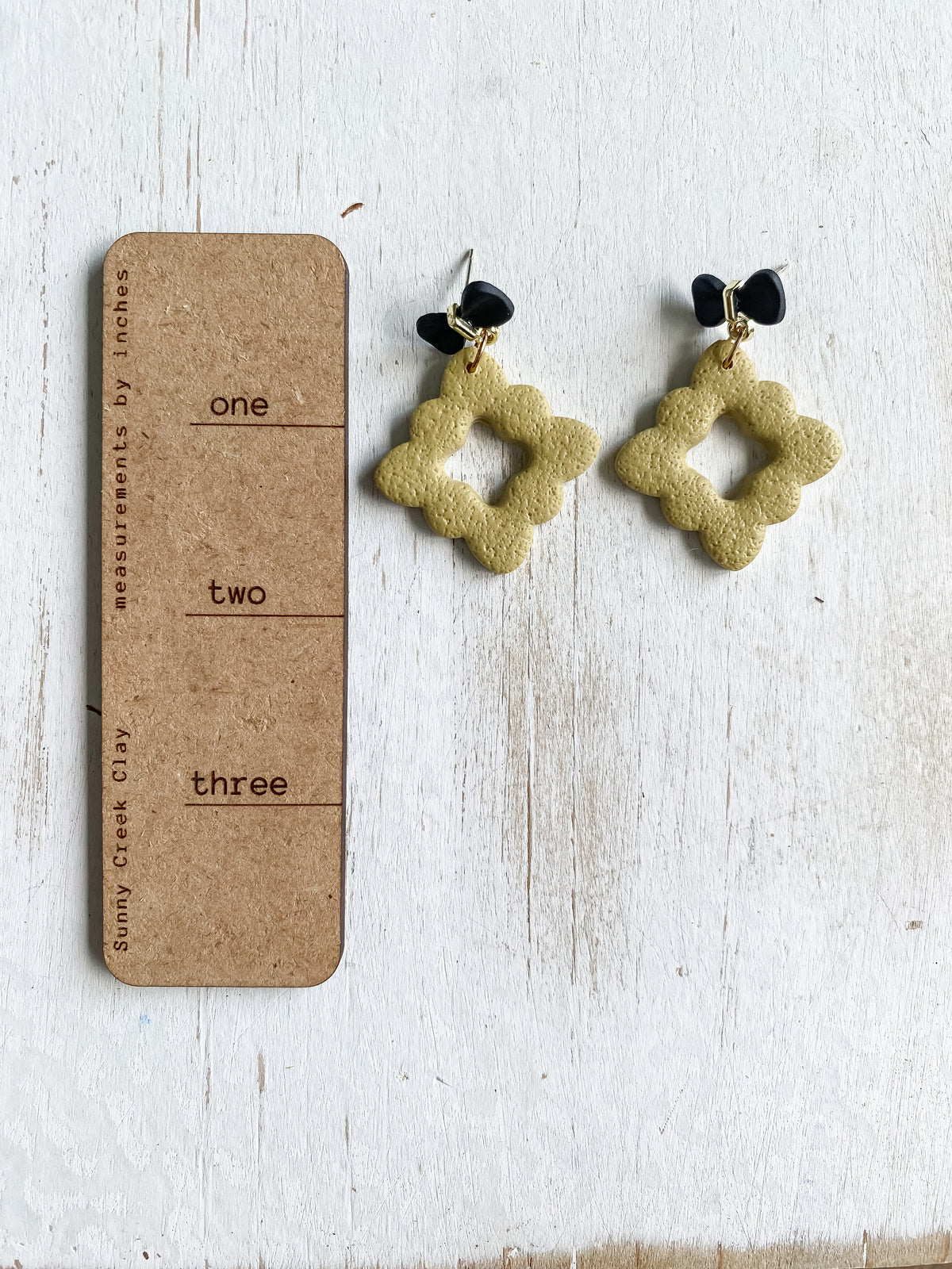 Yellow handmade polymer clay earring collection