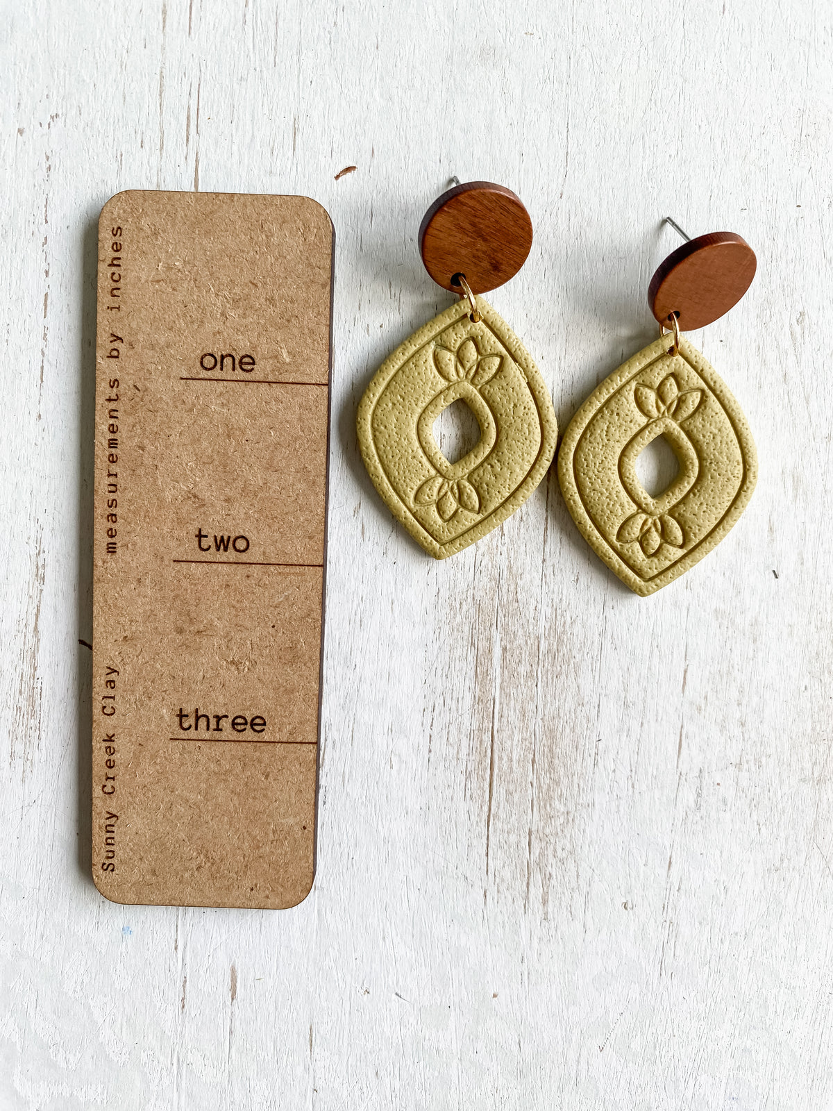 Yellow handmade polymer clay earring collection